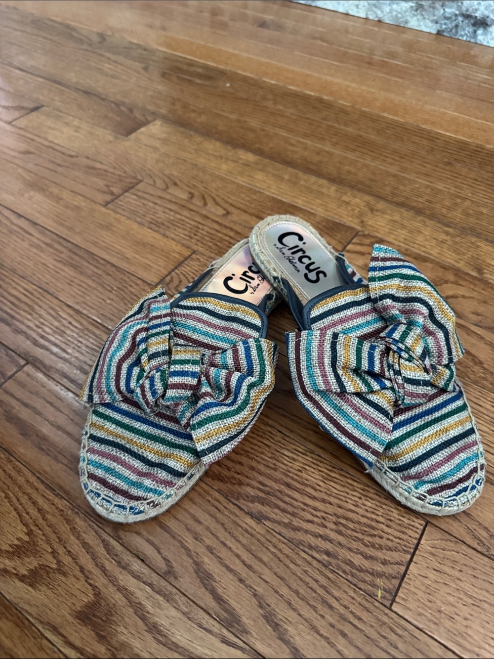 Circus by Sam Edelman Women’s Multicolor Striped Bow Espadrille Mules